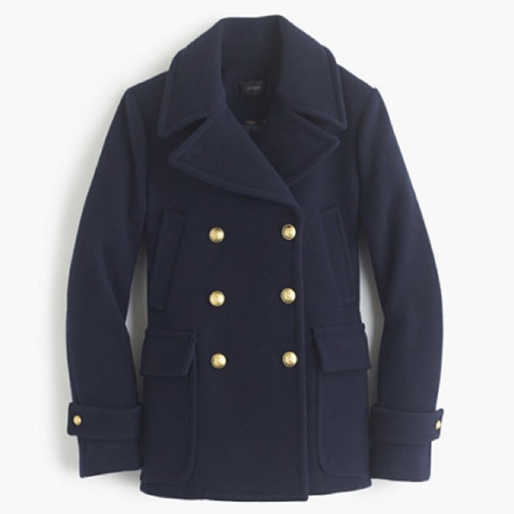 Jcrew stadium cloth majesty peacoat
